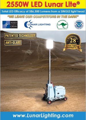 2550W LED Lunar Lighting Tower - Trolley mounted mu (002)